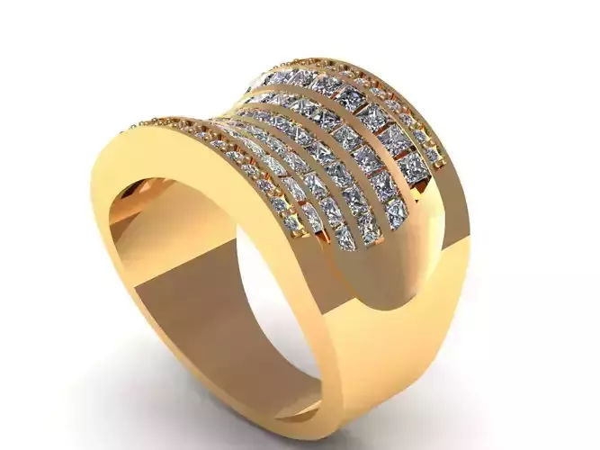 Man Diamond Ring 3D print model