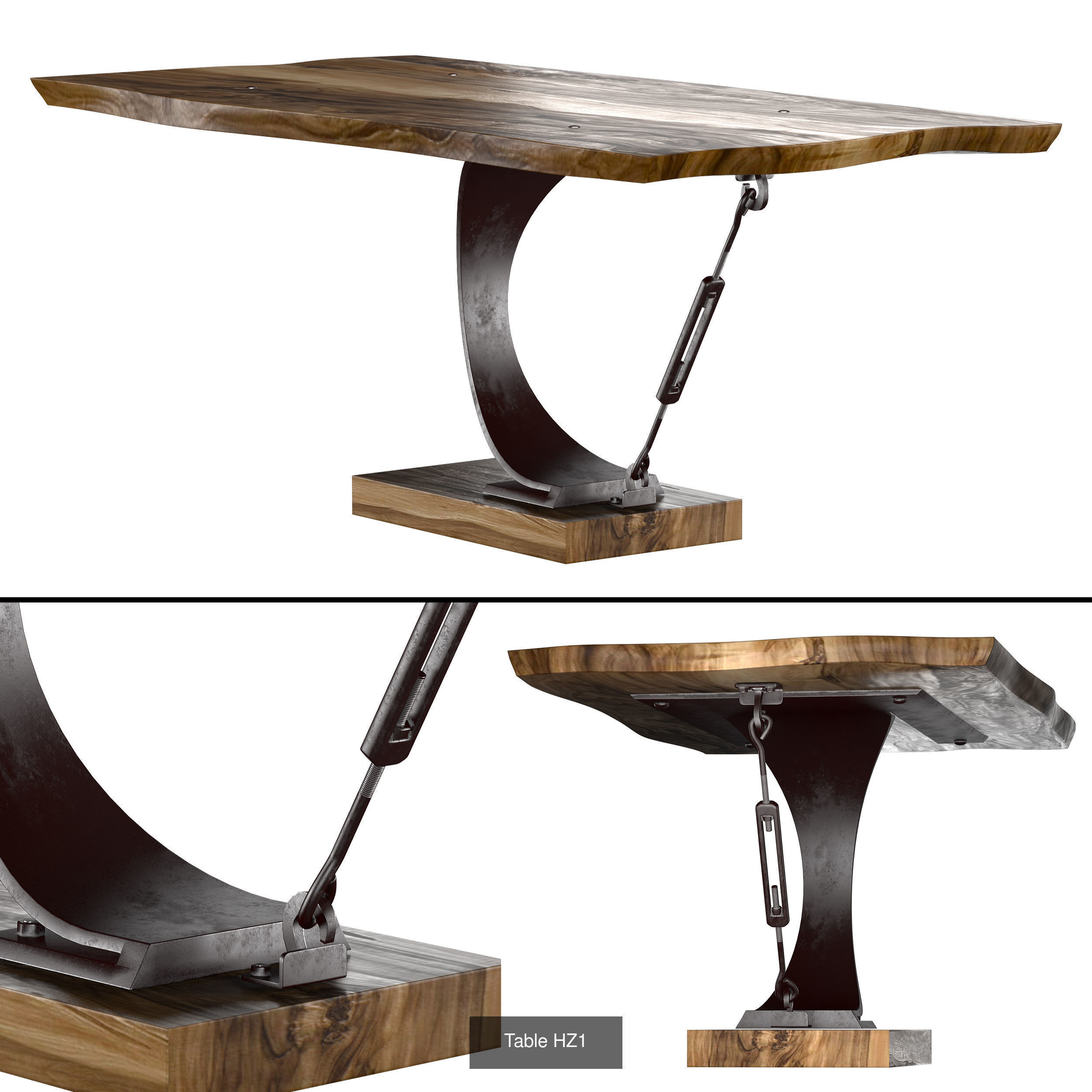 Rectangular Dining Tables 3D Model Collection_8