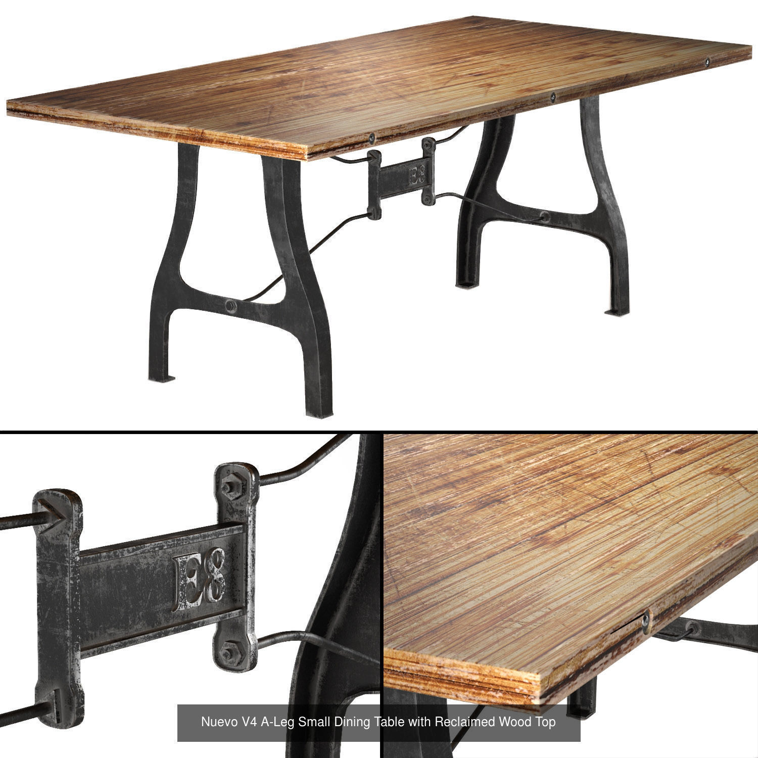 Rectangular Dining Tables 3D Model Collection_3