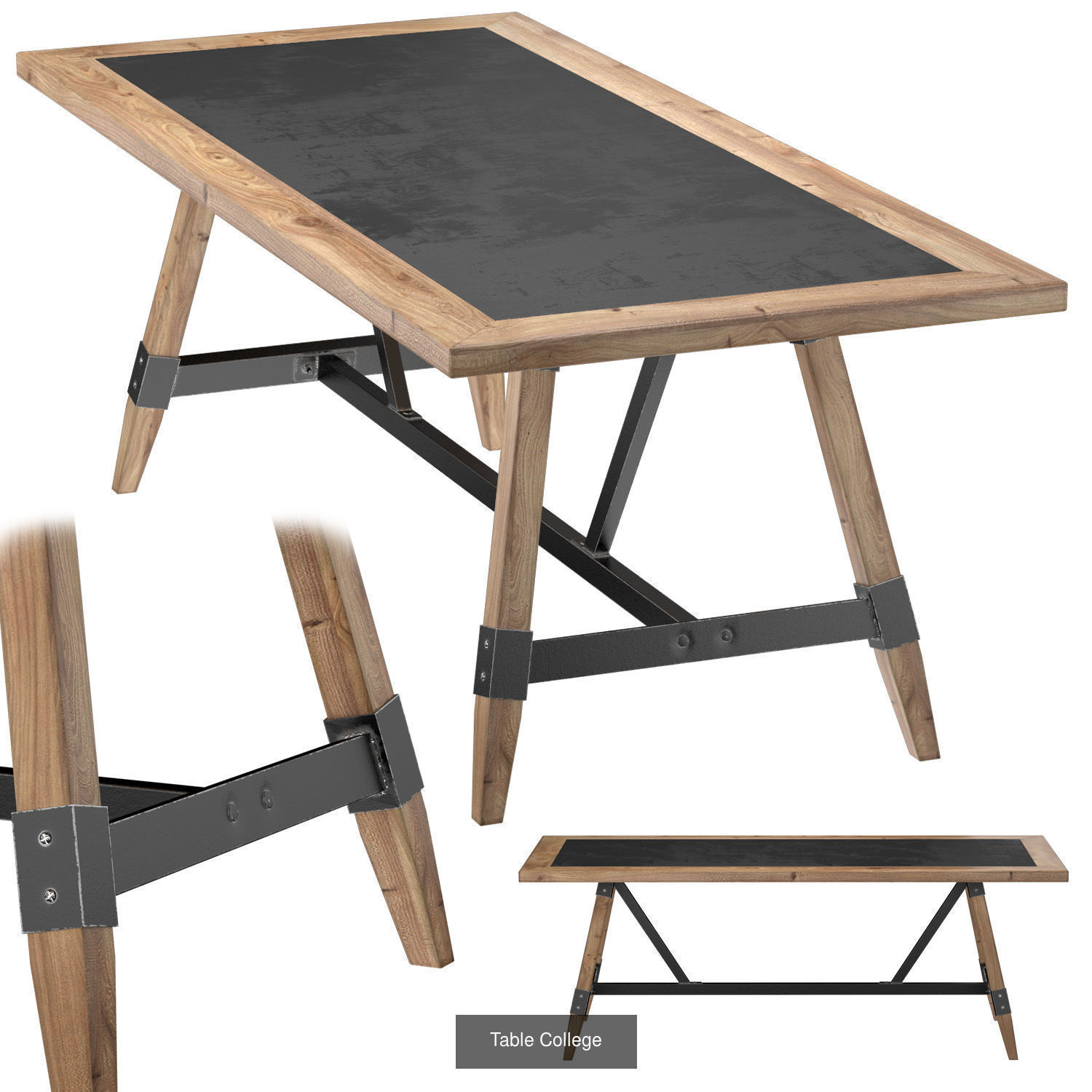 Rectangular Dining Tables 3D Model Collection_5