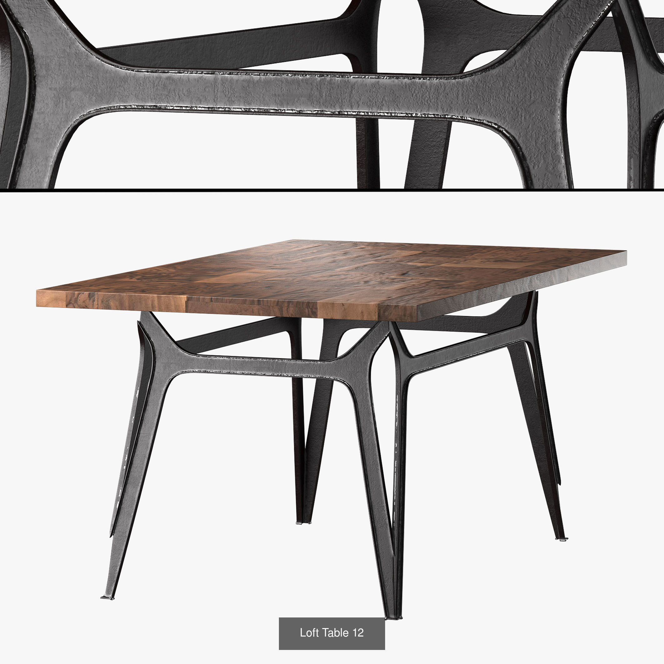 Rectangular Dining Tables 3D Model Collection_9