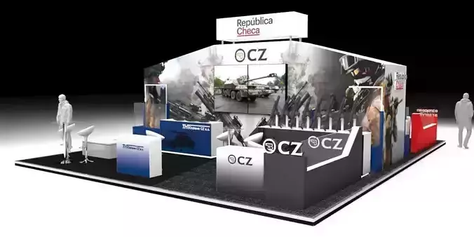 10x8m stand for international fair 3D model