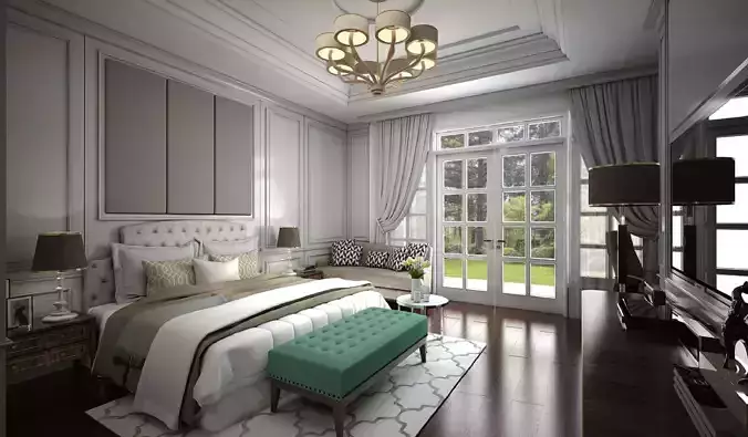 Interior Bedroom American Classic