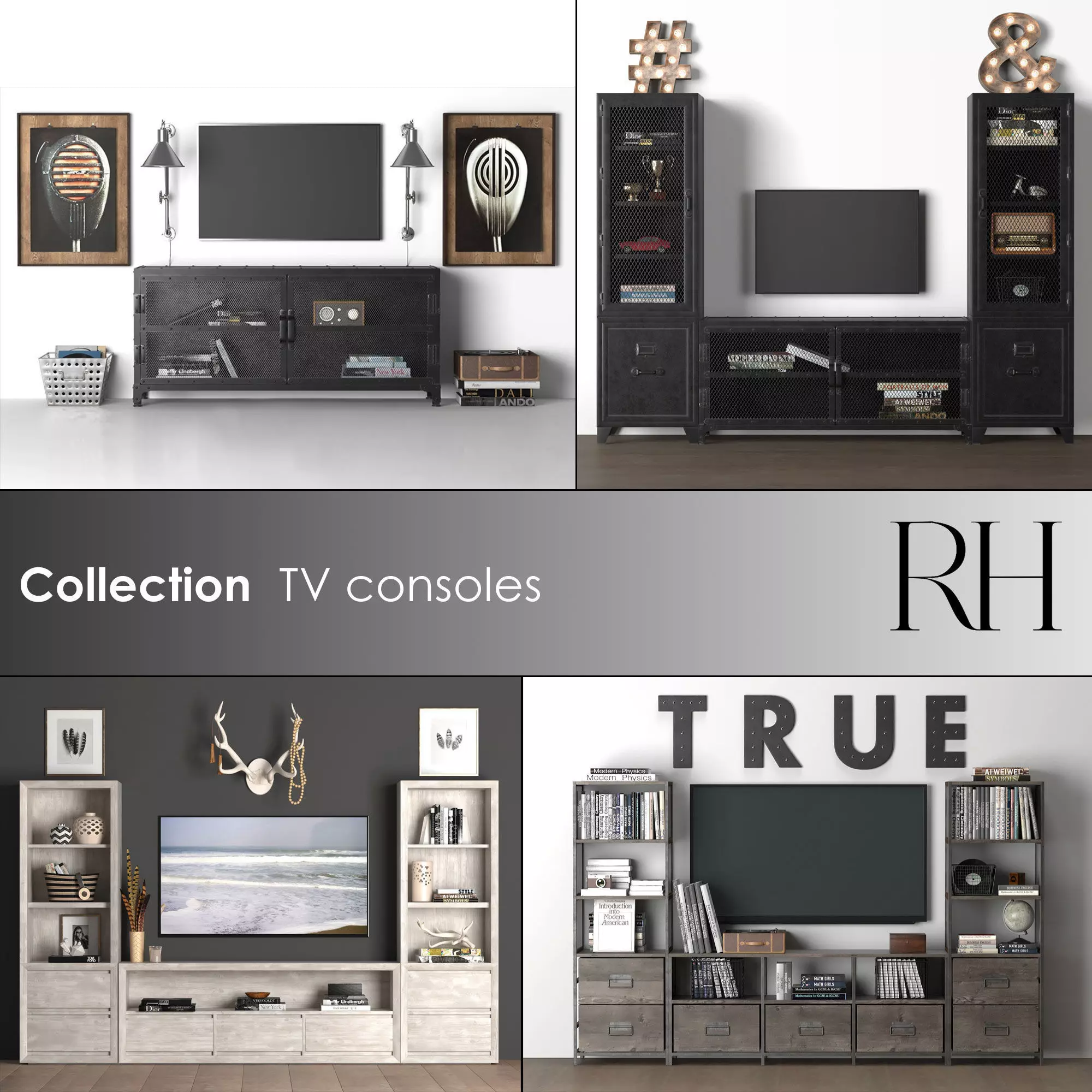 Media Wall Sets 3D Model Collection_0