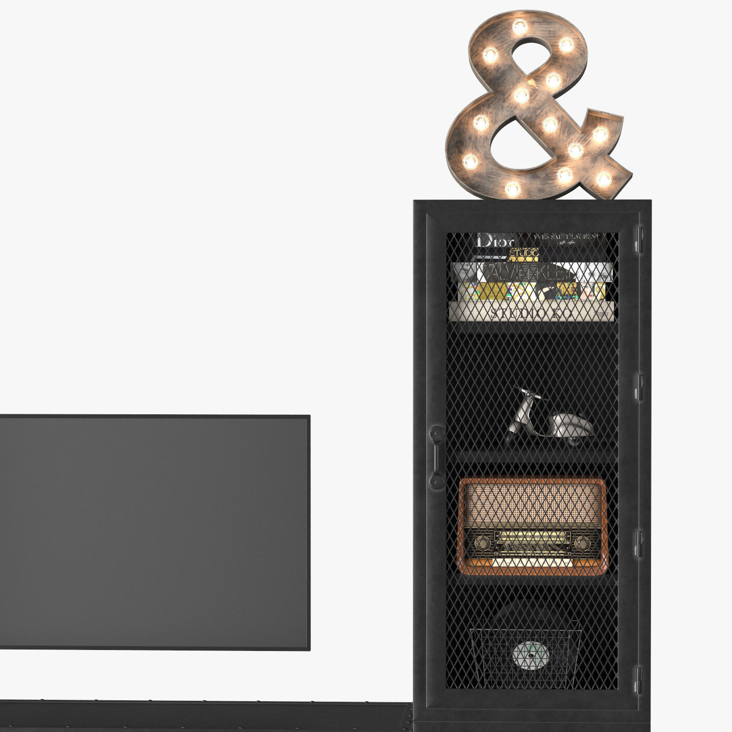 Media Wall Sets 3D Model Collection_2