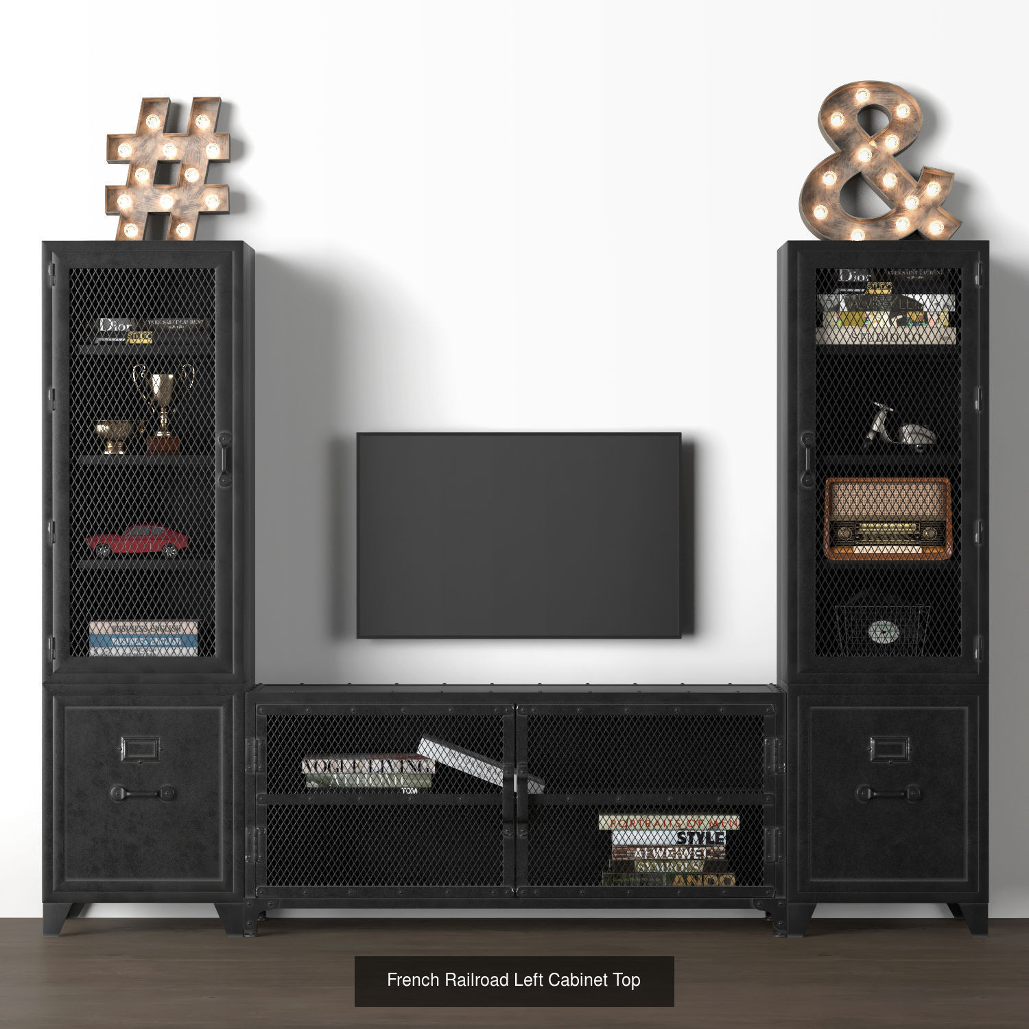 Media Wall Sets 3D Model Collection_9