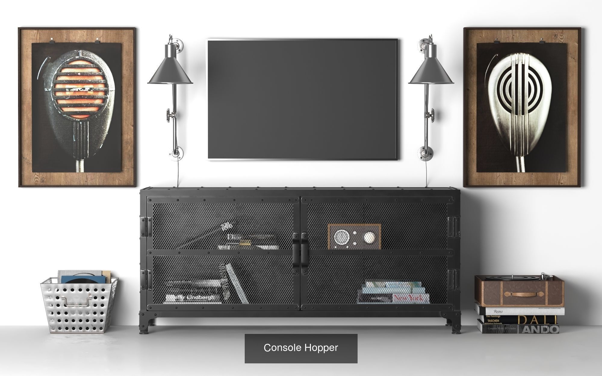 Media Wall Sets 3D Model Collection_7