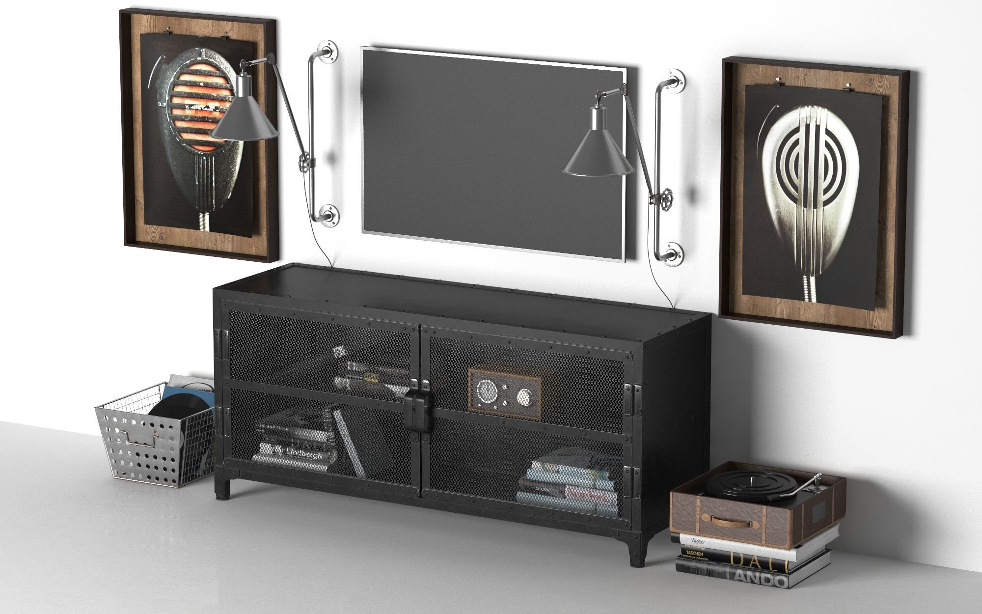 Media Wall Sets 3D Model Collection_26