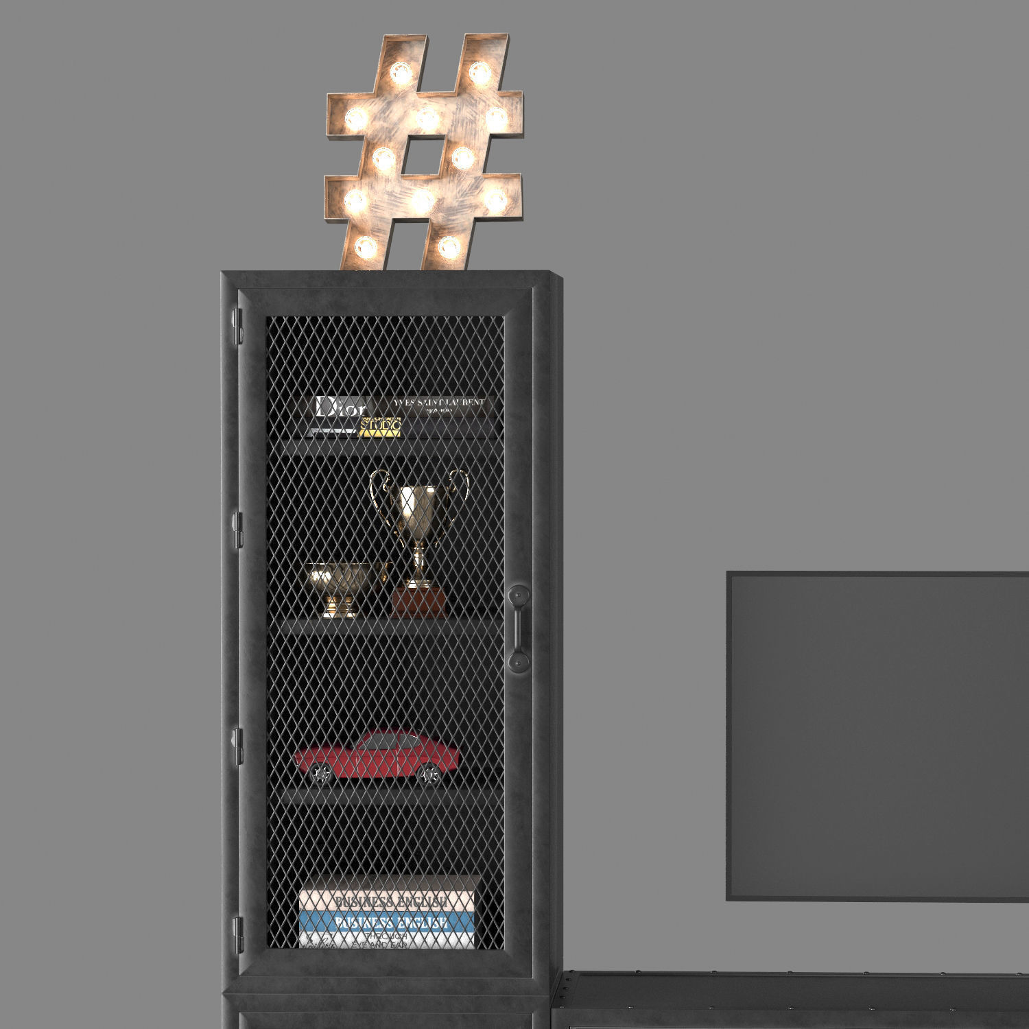 Media Wall Sets 3D Model Collection_8