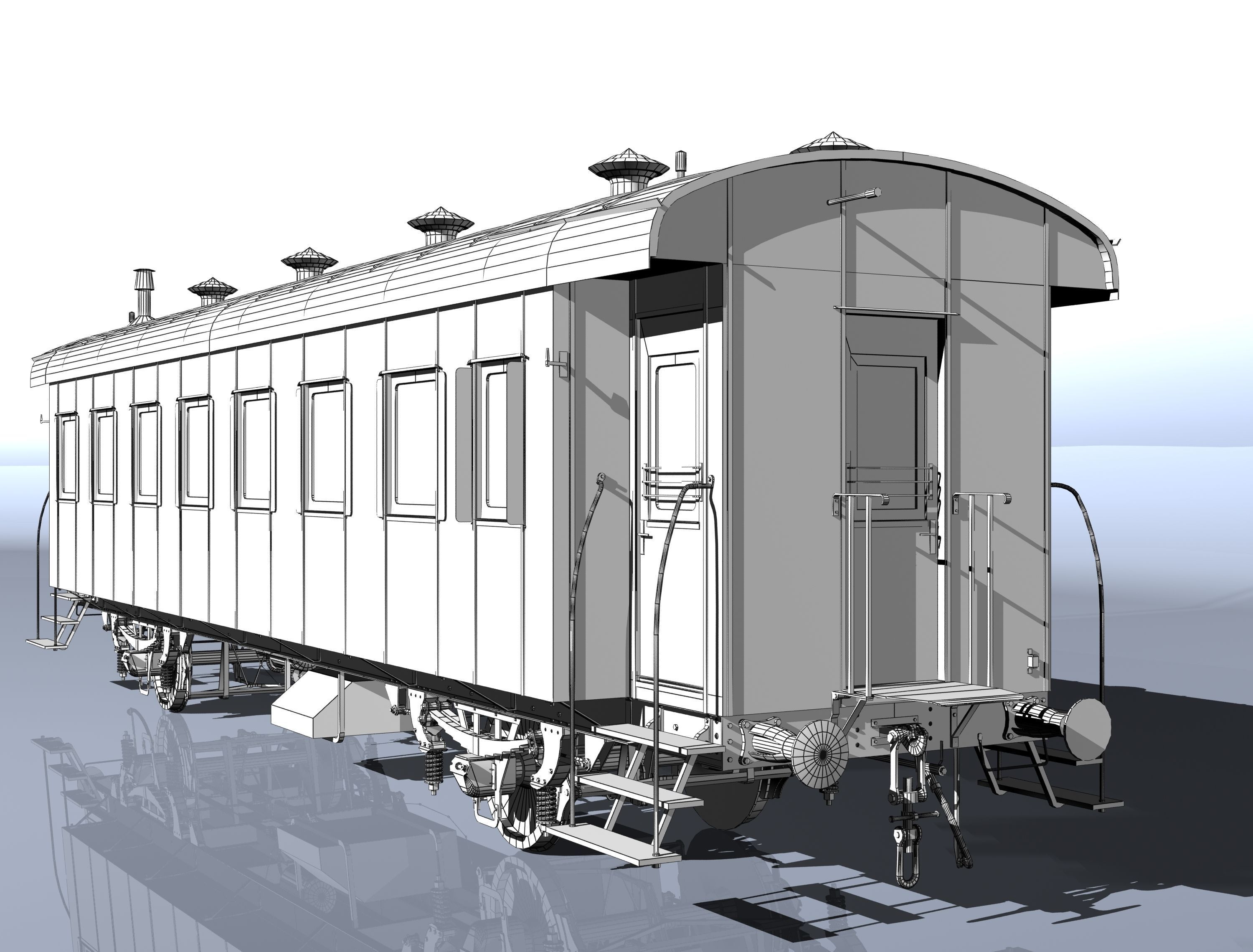 passenger carriage 3D model_21