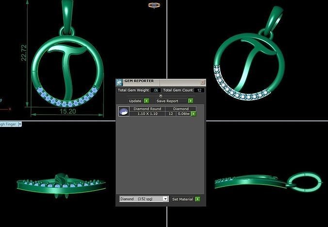 T Diamond Pendant PPD131DIA