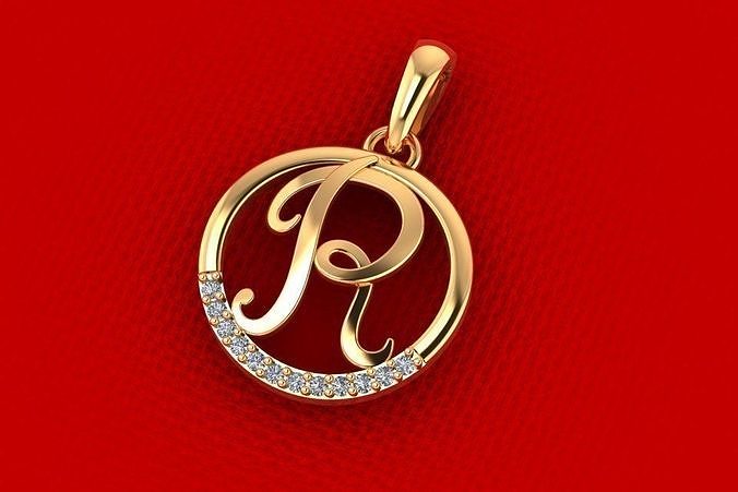 R Diamond Pendant PPD134DIA