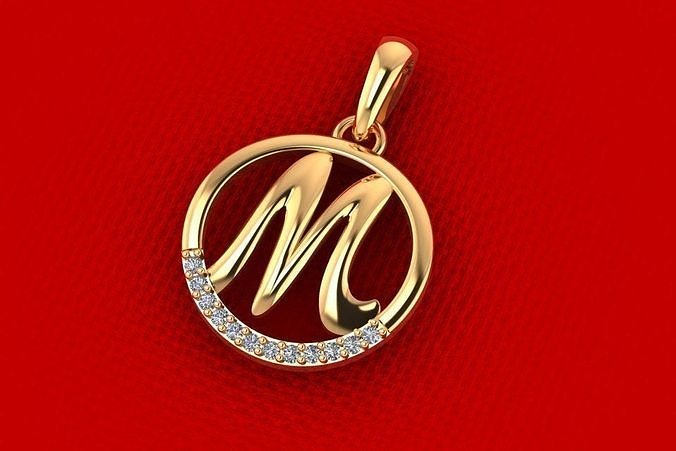 M Diamond Pendant PPD141DIA