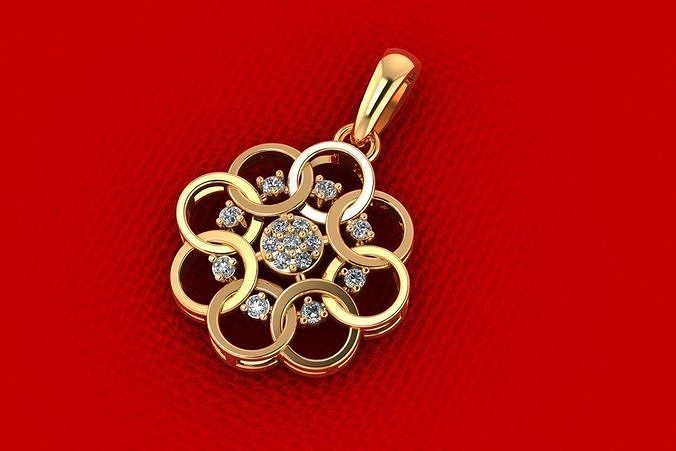 Round Halo Pendant PPD-149-DIA 3D print model