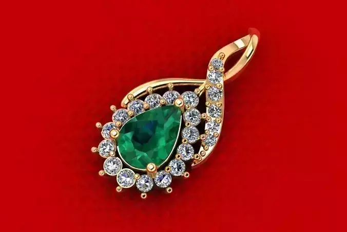 Pear Diamond Pendant P152