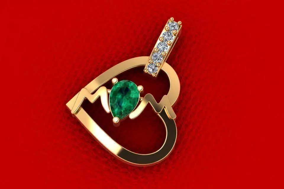 Heath Diamond Pendant H34 3D print model