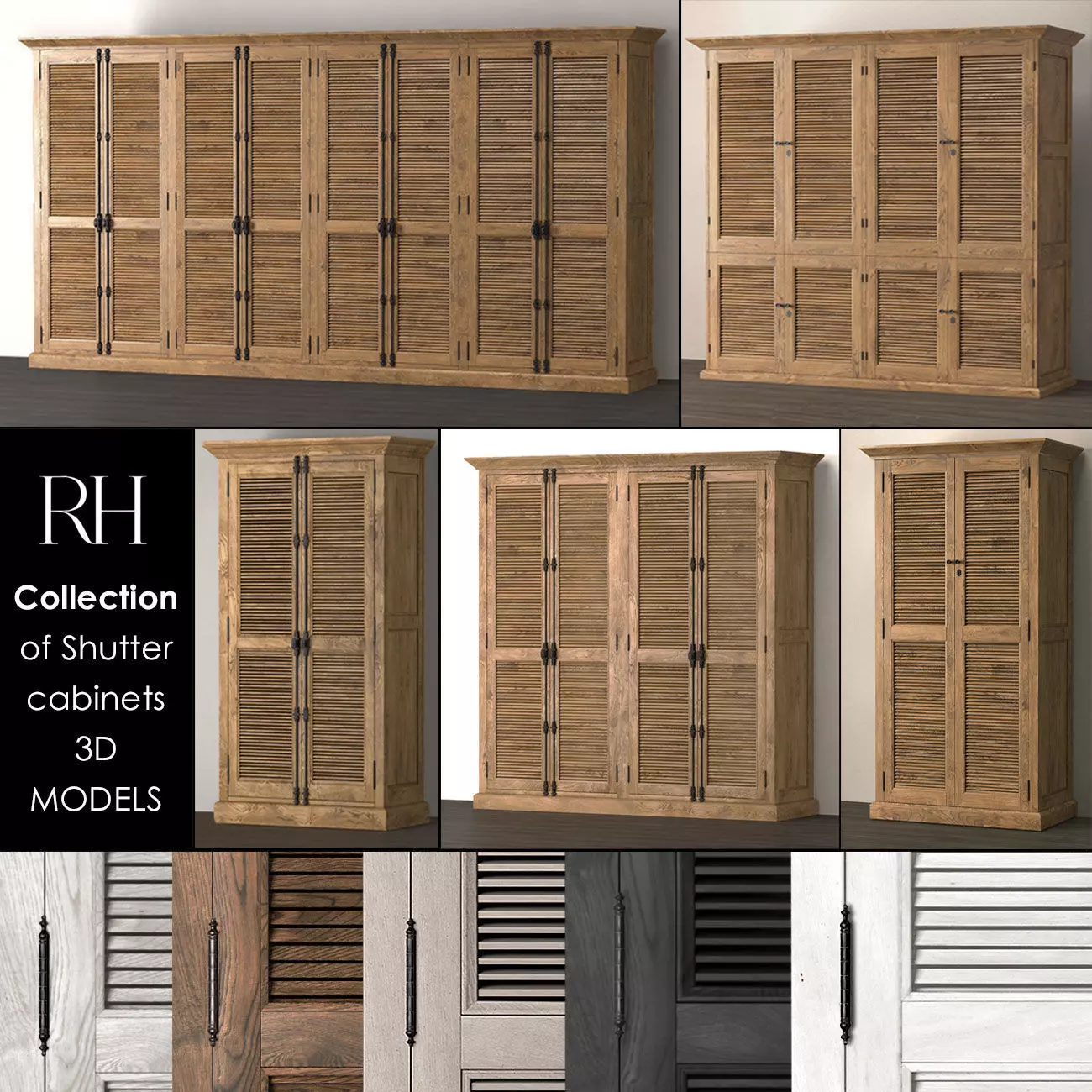 Shutter Cabinets 3D Model Collection_0