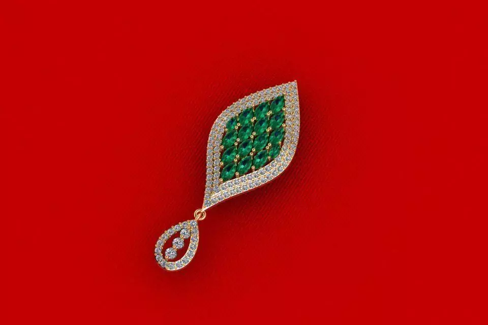 PPD-221-DIA Marquee Diamond Pendant 3D print model