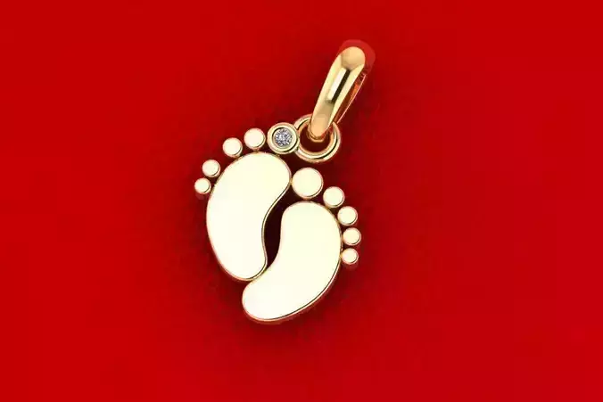 PPD-234-DIA Kid Foot Pendant
