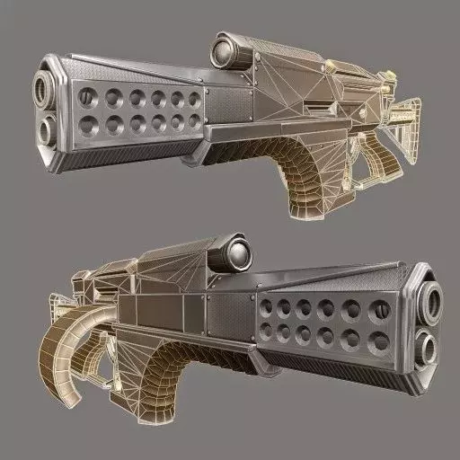 Futuristic Weapon Concept Low-Poly Free low-poly 3D model