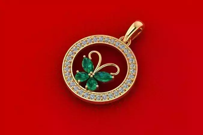 PPD-245 DIA Cut Butterfly Pendant