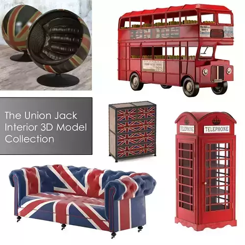 The Union Jack Interior 3D Model Collection