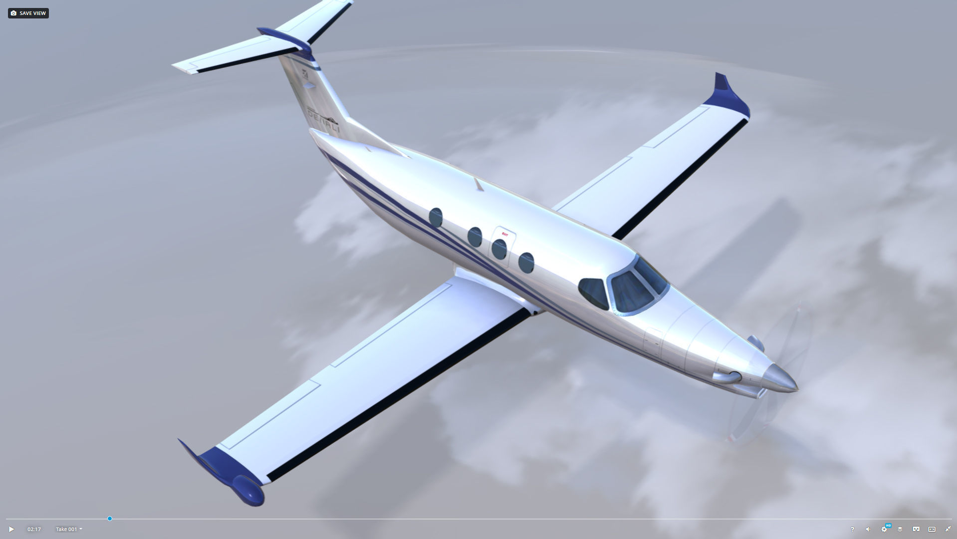 Cessna Textron Denali Low-poly 3D model_4