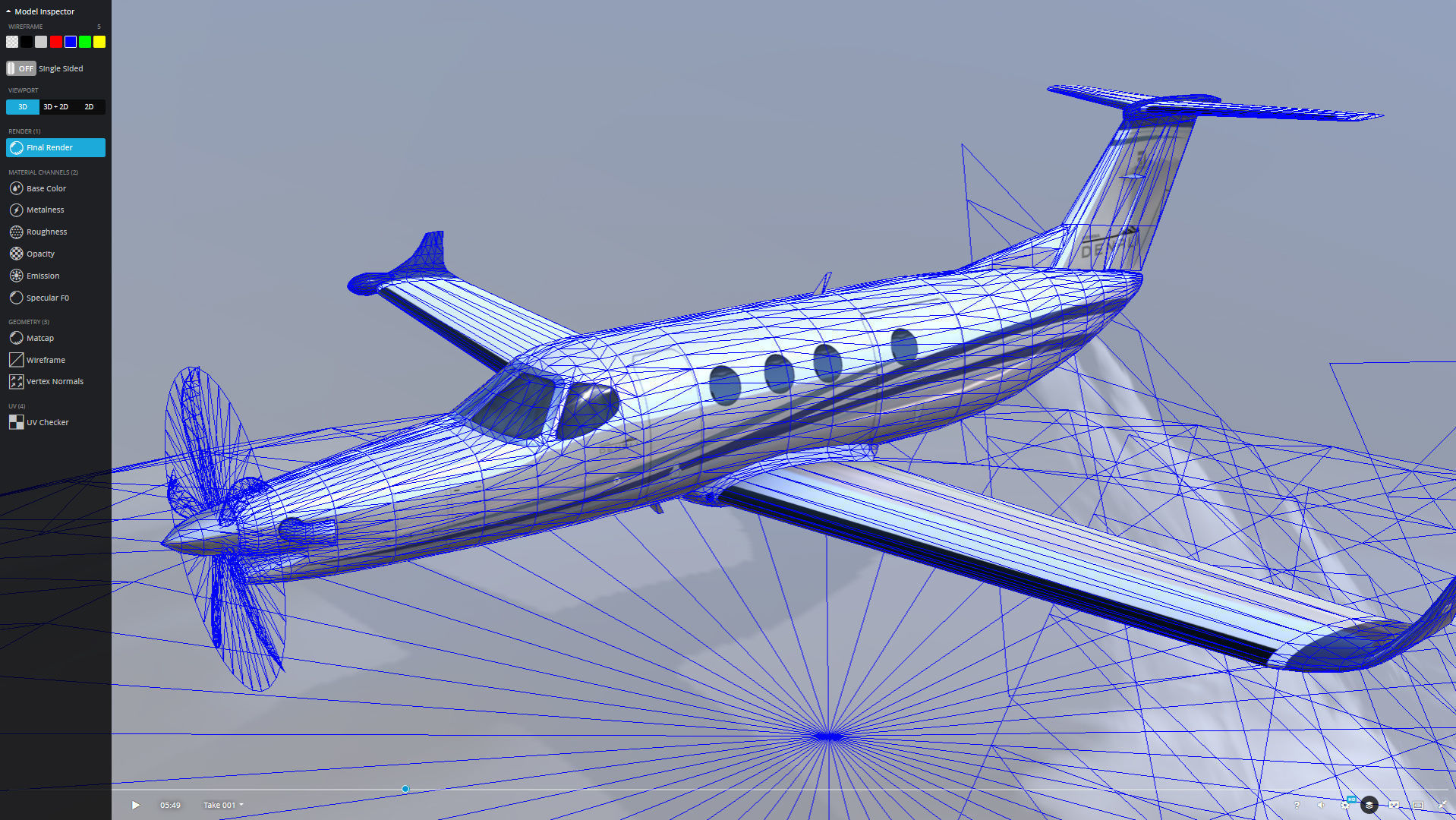 Cessna Textron Denali Low-poly 3D model_10