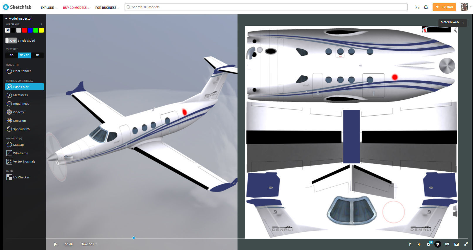 Cessna Textron Denali Low-poly 3D model_8