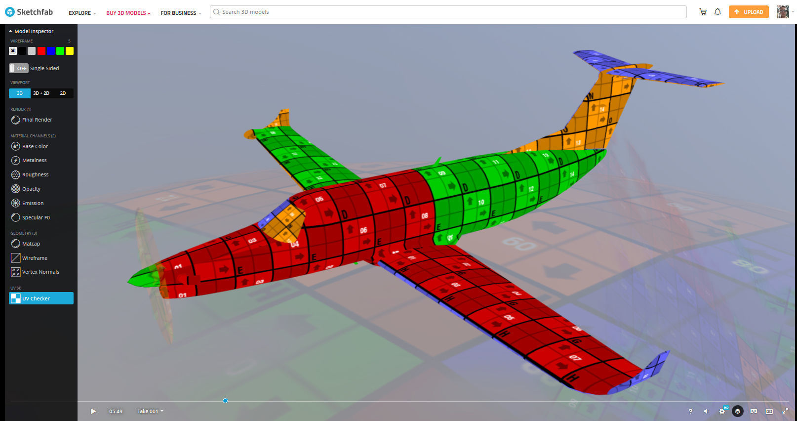 Cessna Textron Denali Low-poly 3D model_9