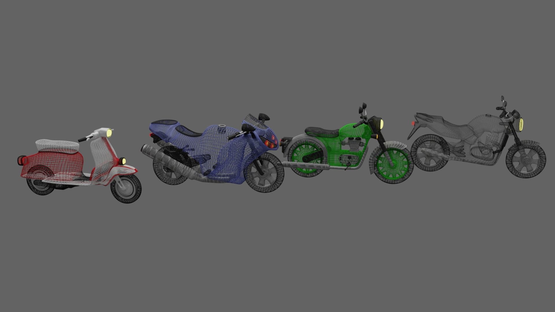 BIKES PACK Low-poly 3D model_4