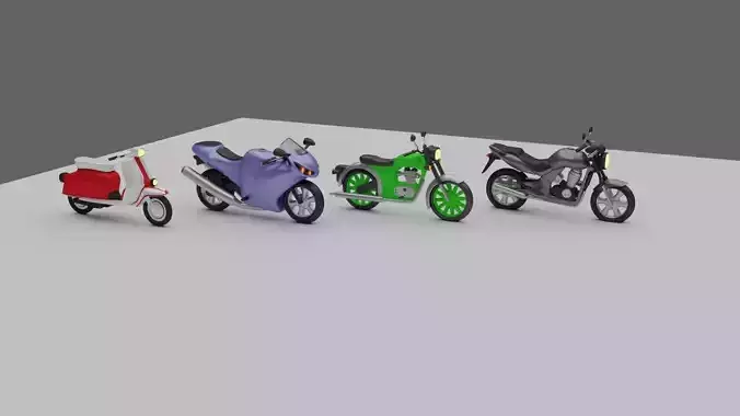 BIKES PACK Low-poly 3D model