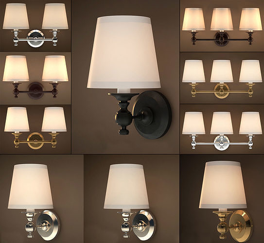 Lamp Brackets by Restoration Hardware  3D Model Collection