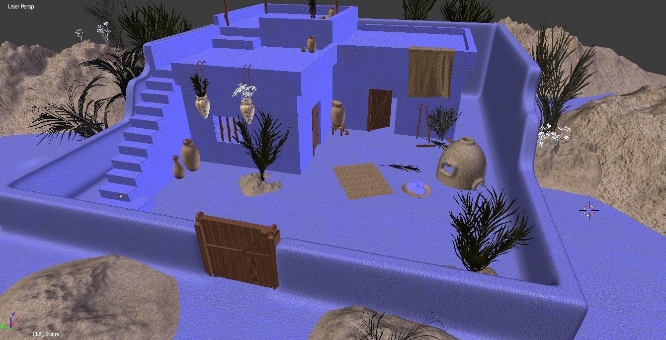 Ancient Egyptian House  3D model_10