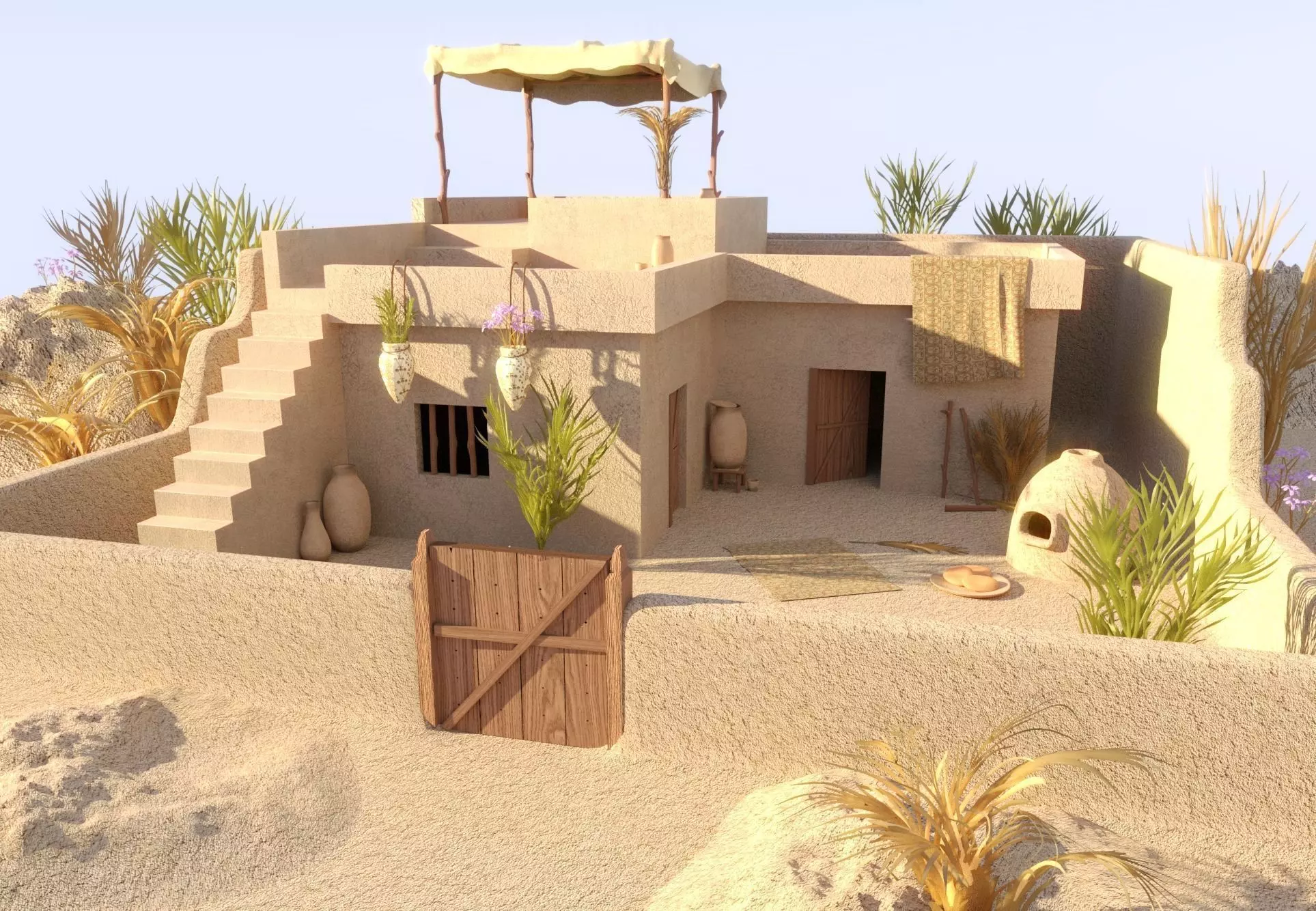 Ancient Egyptian House  3D model_0