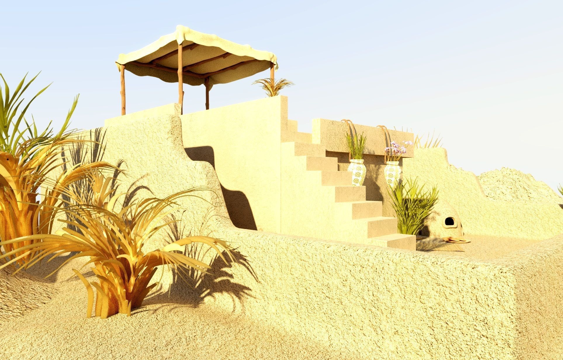Ancient Egyptian House  3D model_5