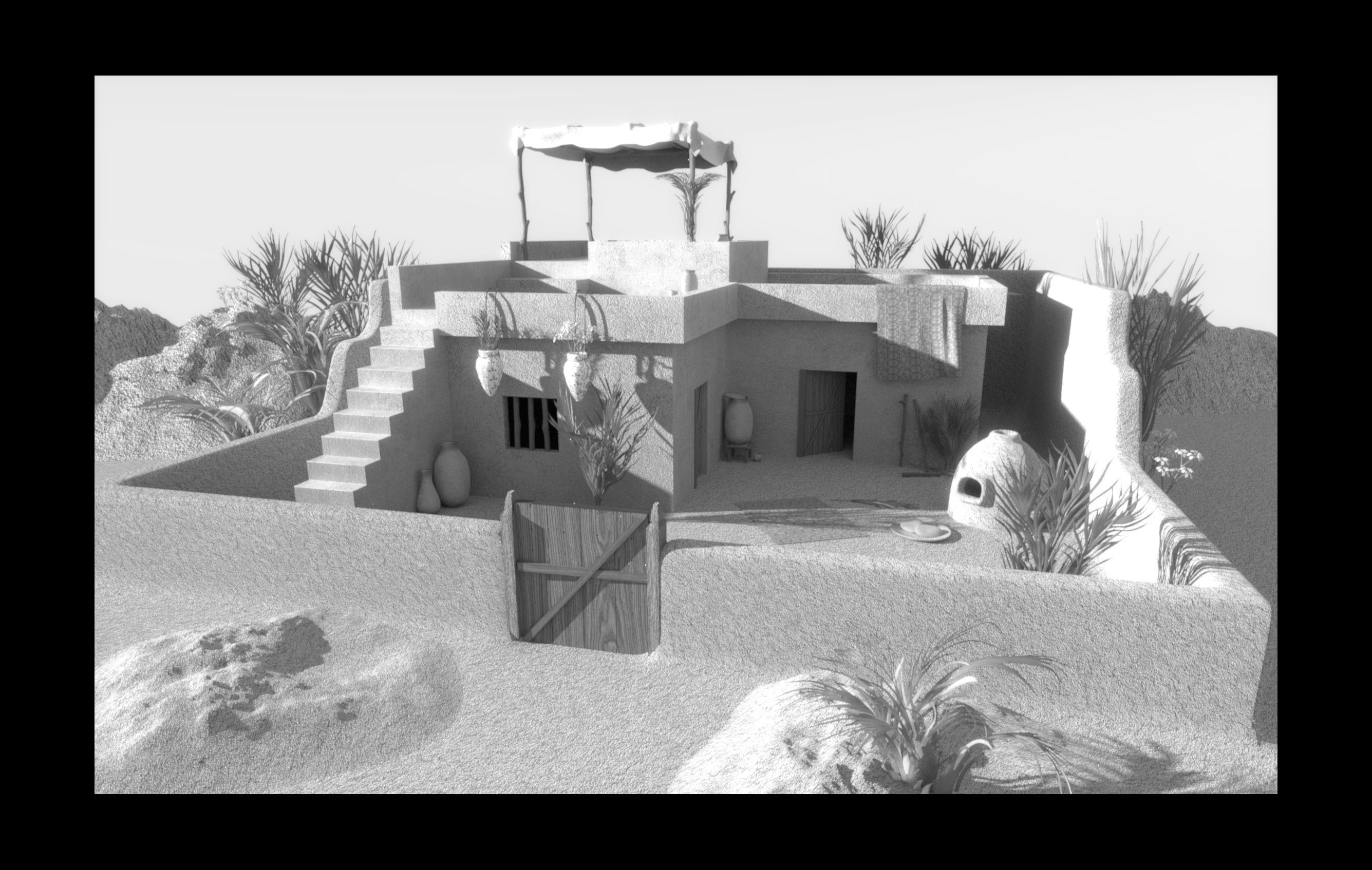Ancient Egyptian House  3D model_6