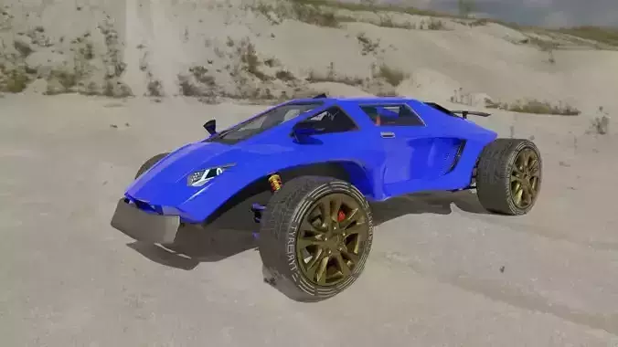 Car 4x4 riged  Low-poly 3D model
