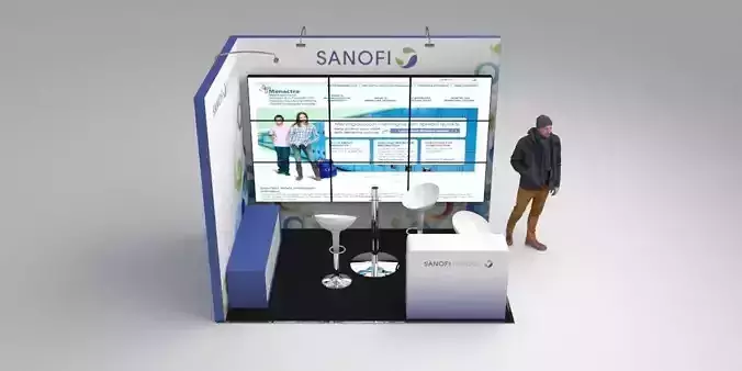 3x2m stand for exhibition 3D model