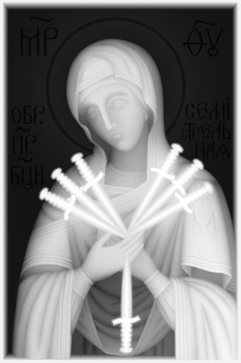 Orthodox Christian Icon of Mother of God Semistrelnaya 3D print model_3