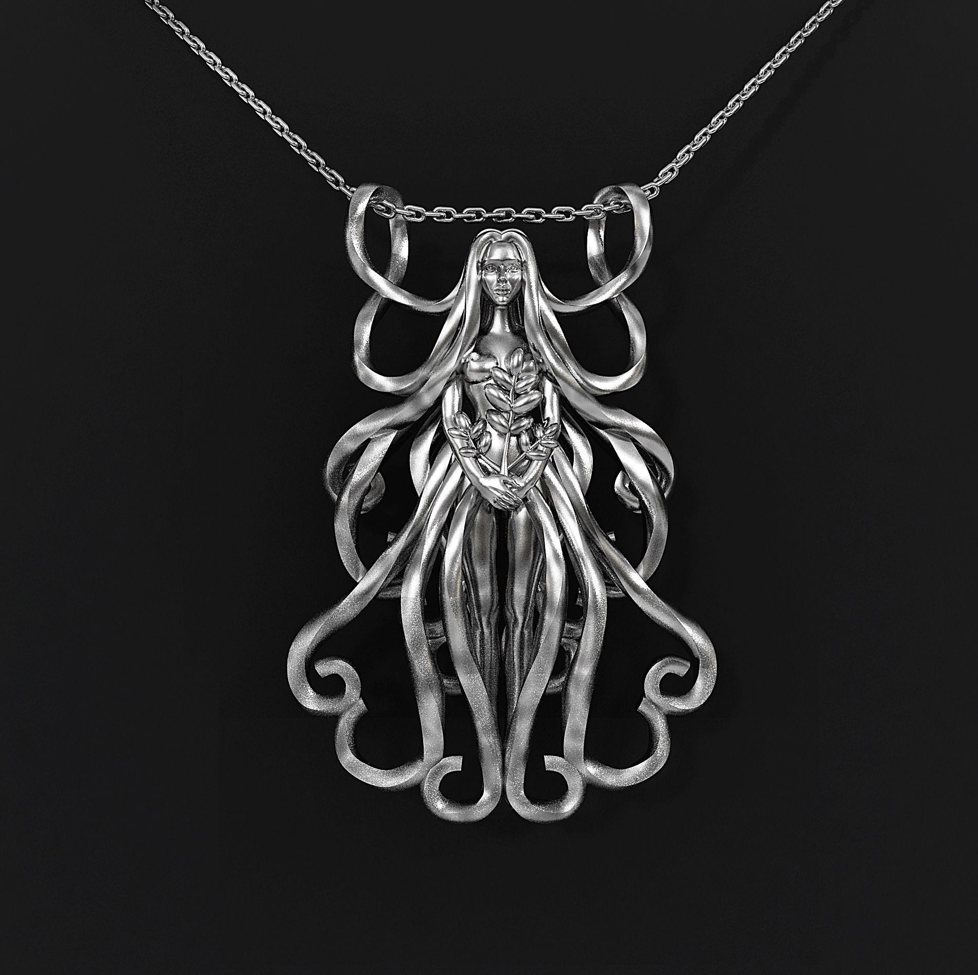 Virgo Zodiac Pendant 3D print model_2
