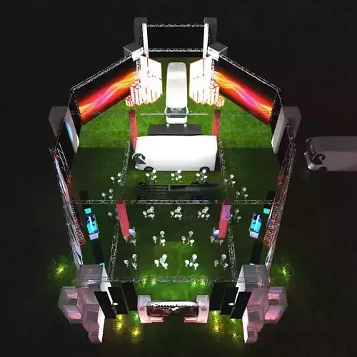 Awning for events of 50x30m for buses 3D model