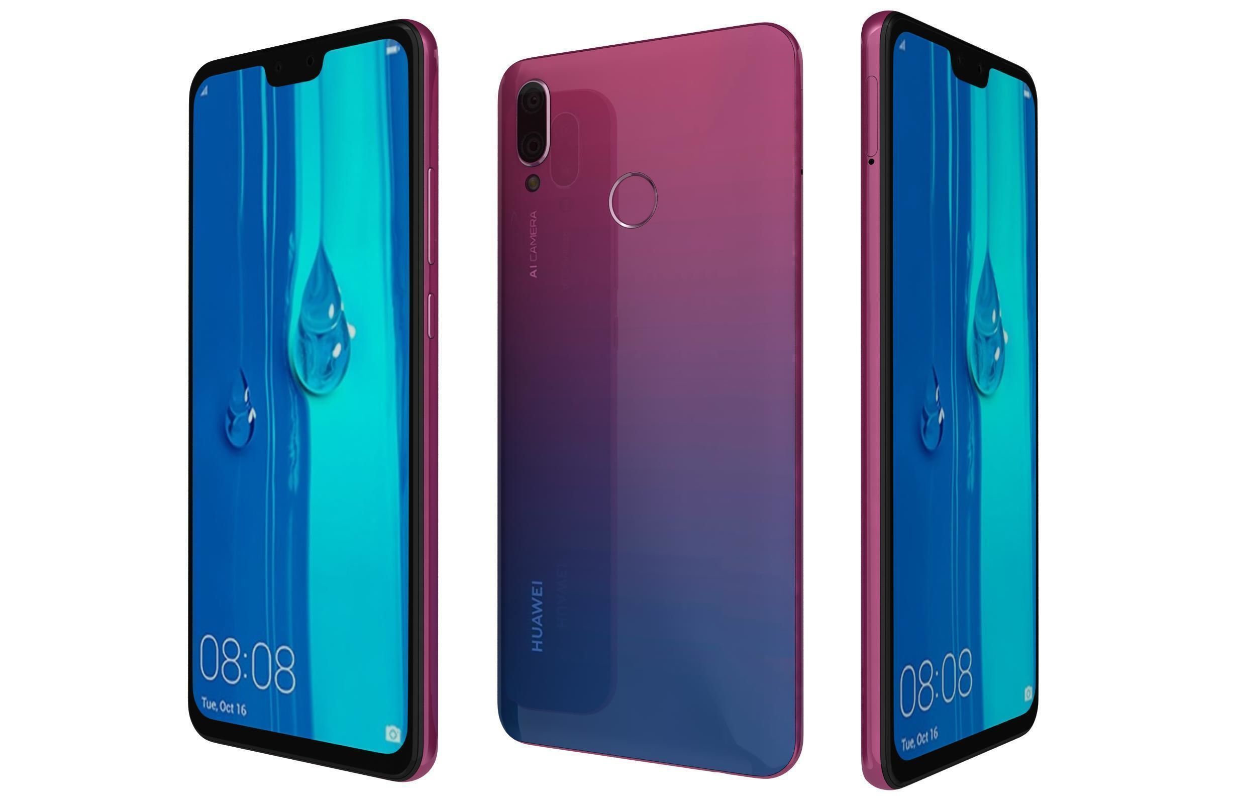 Huawei Y9 2019 All Colors 3D model_1