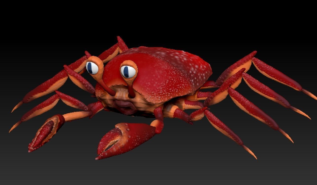 Crab Rigged Low-poly 3D model_11