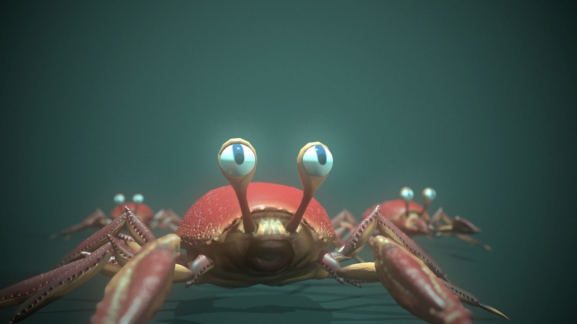Crab Rigged Low-poly 3D model_8