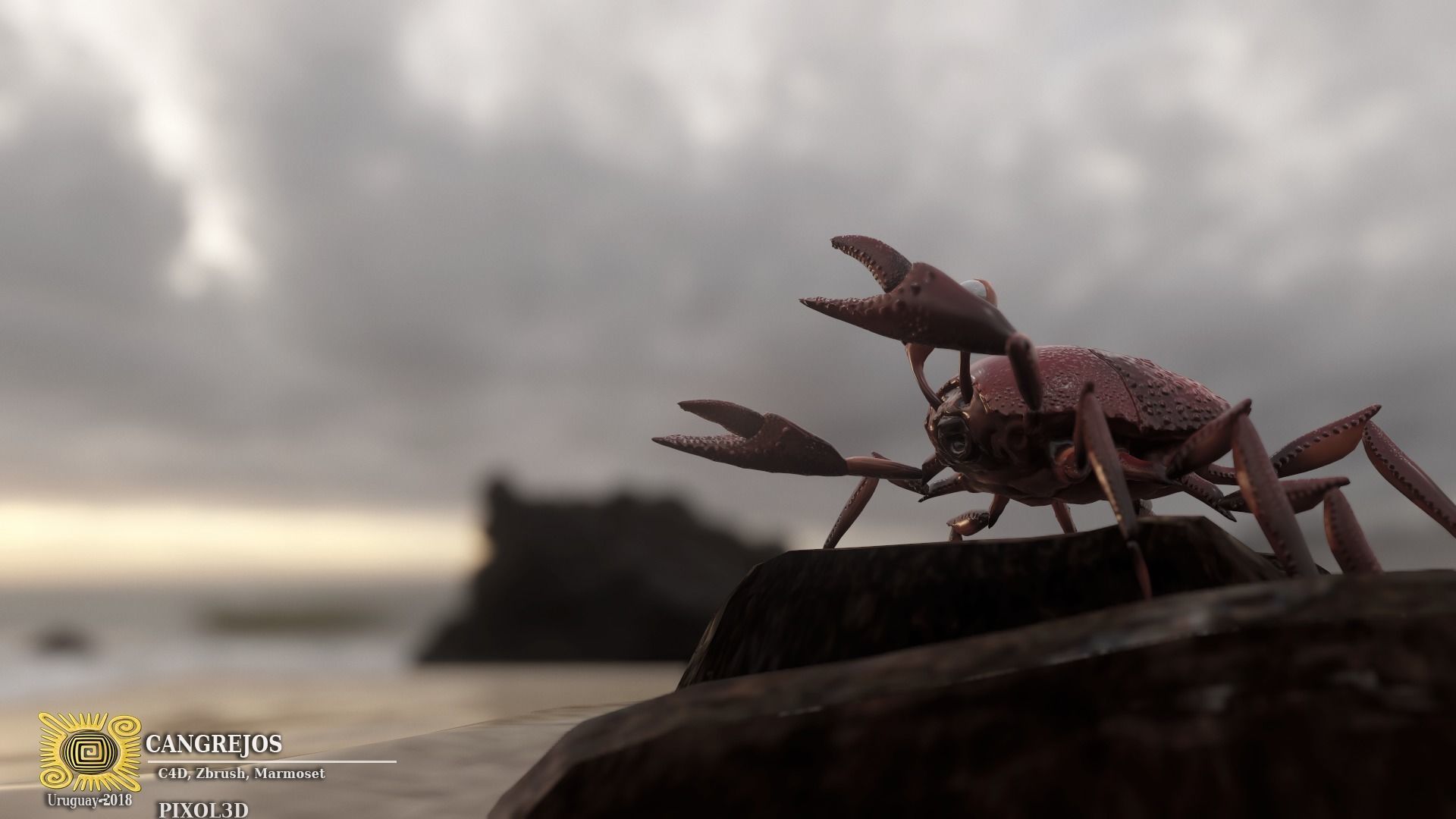 Crab Rigged Low-poly 3D model_7