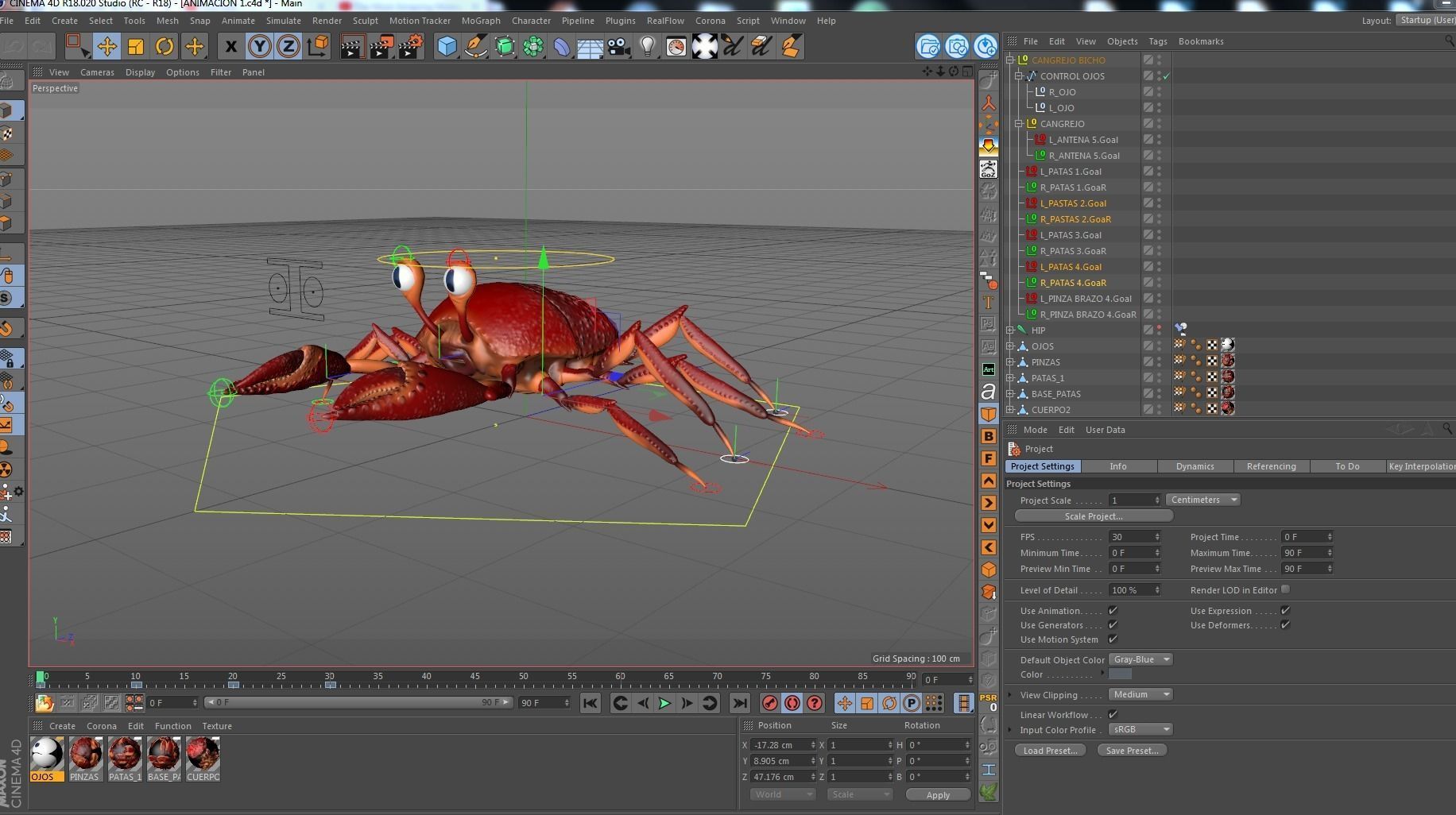 Crab Rigged Low-poly 3D model_9