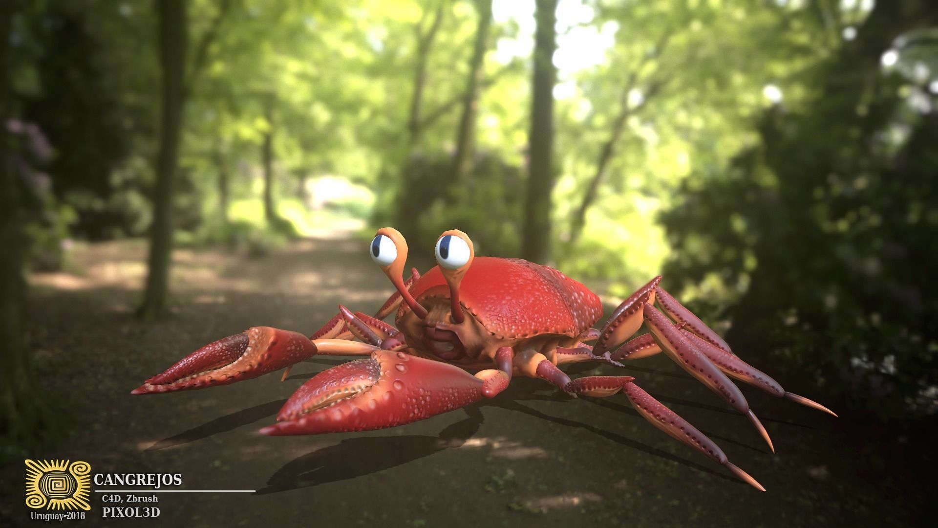 Crab Rigged Low-poly 3D model_12