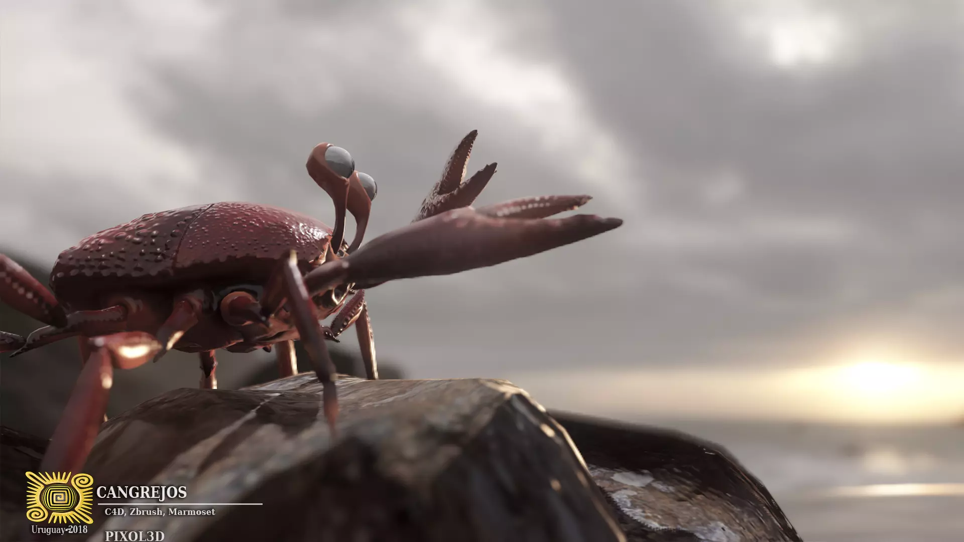 Crab Rigged Low-poly 3D model_0