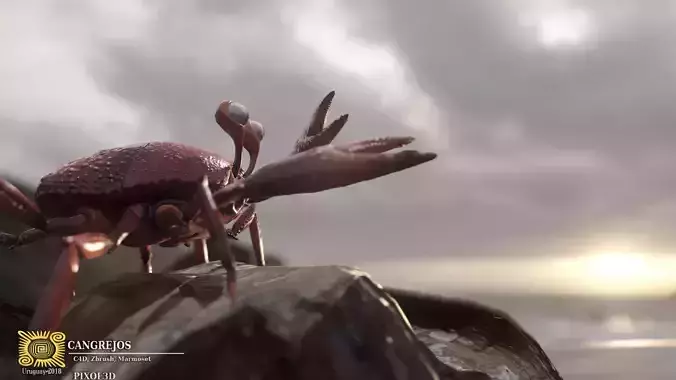  Crab Rigged Low-poly 3D model
